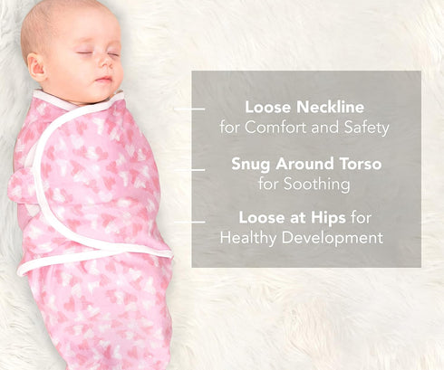100% 0-3 3 Organic Cotton Swaddle Blanket Baby Girl Infant Sleep Sack Wrap, Adjustable Infant Swaddle Wrap Newborn