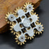 Pure Brass Fidget Spinner, Gears Linkage Toy for Focus Meditation, EDC, ADHD, 9 Gears, White