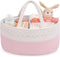 Maliton Diaper Caddy for Baby Girl-Cotton Rope Diaper Caddy, Diaper Organizer for