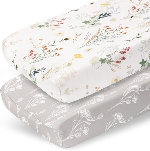 Pobibaby - 2 Pack Premium Changing Pad Cover - Ultra-Soft Jersey Knit,