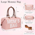 Mommy 2 printe Diaper Bag Tote for Girls with Organizer Pouches, Large Capacity Mom's Bag for Hospital and Weekender
