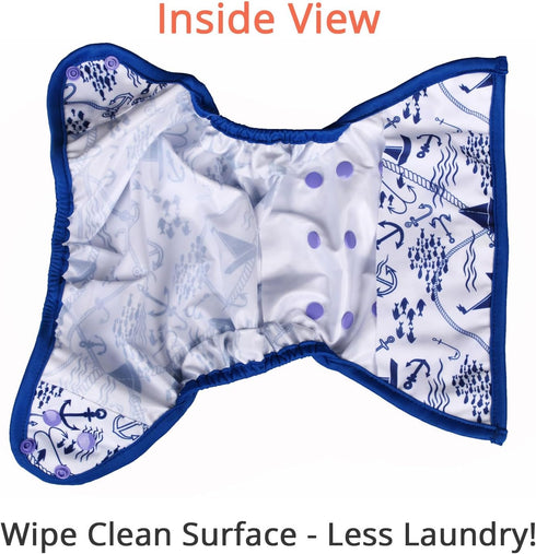 OsoCozy Gussets 8-35 One Size Reusable Cloth Diaper Covers - Adjustable Snap Fit & Double Leg for Baby Boys & Girls