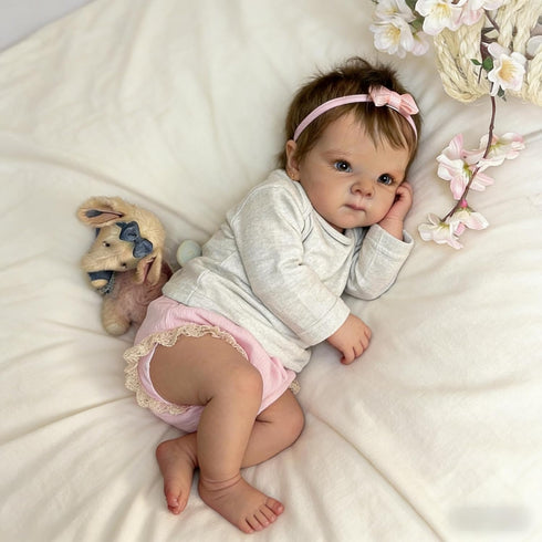 18 inch 3+ RXDOLL Cute Reborn Baby Dolls Silicone Full Body Girl Realistic Newborn Baby Girl Real Life Silicone Babies