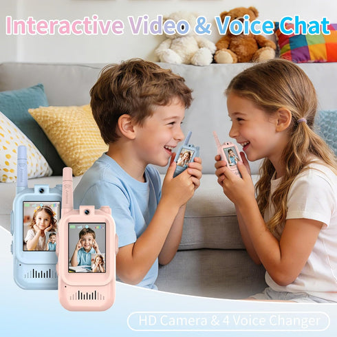 Walant 2 Pack 3-12, Walkie Talkies for Kids, Video Walkie Talkies with Screen Display, Rechargeable Toy Radios for Ages
