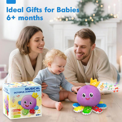 6-12-18 Tummy 1 2 3 GMAOPHY Baby Toy for Months Interactive Crawling Octopus Plush with Music & Sound, Dancing, Time