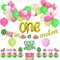 Watermelon First Birthday Party Supplies, One in a Melon Banner, Cake Topper, Balloon Garland Arch for Girl