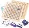 2 in 1 Math Board Game for Kids - Wooden Multiplication Addition Toys for Girls Boys 4-9 Years Old