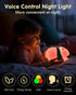 6 30-Minute Voice Control Panda Night Light, Colors Timer, Cute Animal Silicone Nursery Night Light Rechargeable Table