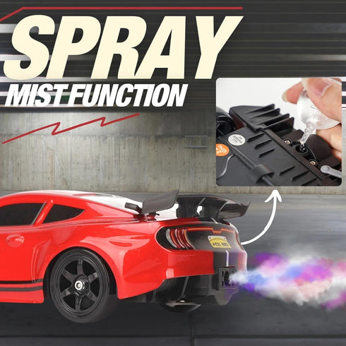 Liberty Imports RC Drift Car 1/16 2.4GHz 4WD Sport Racing Vehicle with LED Light, Batteries, Drift Tires (Red)