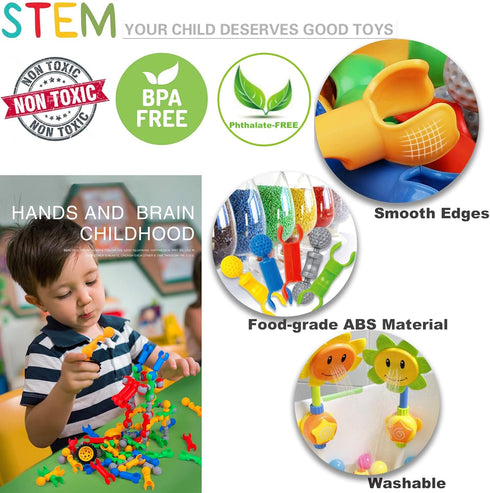 170 Pcs STEM Building Toys for Kids Ages 4-9 - Educational Construction Kit for Creative Games, Birthday Gifts