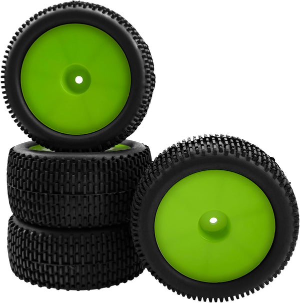 OD 88mm/3.46" Rubber Tire & Plastic Wheel Rims 12mm Hex Hub for Redcat Tornado Shockwave HPI HSP Kyosho Losi 1/10 Off