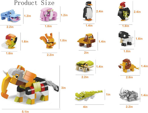 Animals Building Blocks for Kids, 12 in 1 Animal Party Favors, Goodie Bag Fillers, Birthday Prizes