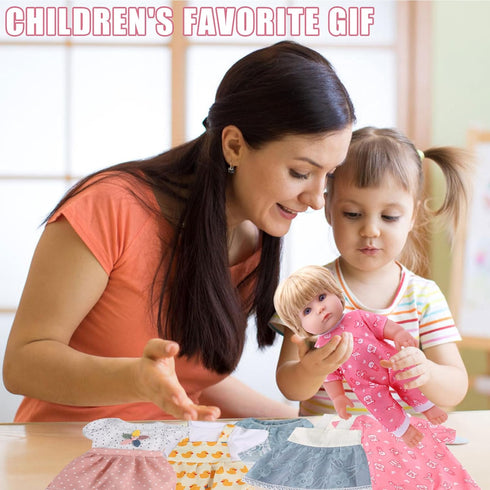 Alive Doll Clothes and Accessories - 6 Sets of Baby Doll Dresses for 10-12 Inch Girl Dolls, Great Gifts