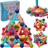 COUOMOXA 74 PCS Magnetic Blocks Sticks, Construction Building Learning Education Toys for 3+ Year Old