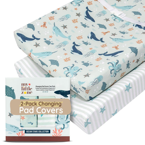 Baby Changing Pad Covers Girl 32"x16", 8" Deep Pocket - Diaper Changing