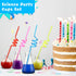 Tanlade 32 Pieces Science Party Theme Cups Set with Plastic Reusable Conical Flask Bottles, Silly Loop Straws