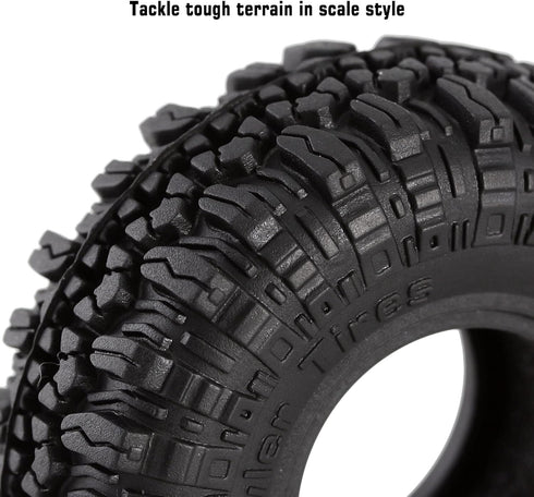 INJORA 1.0 Tires Soft Rubber Crawler Wheel Tires for 1/18 TRX4M, SCX24, Gladiator, Bronco, C10, 4PCS