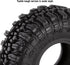 INJORA 1.0 Tires Soft Rubber Crawler Wheel Tires for 1/18 TRX4M, SCX24, Gladiator, Bronco, C10, 4PCS