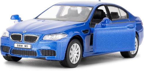 1/36 BMW M5 Diecast Alloy Model Car with Pullback Function, Toy Car Gift for Boys and Girls (Blue)