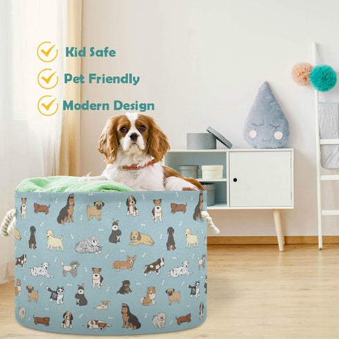 visesunny Collapsible Large Capacity Basket Dog Cartoon Animal Clothes Toy Storage Hamper with Durable Cotton Handles Home Organizer Solution for Bathroom, Bedroom, Nursery, Laundry,Closet by visesunny