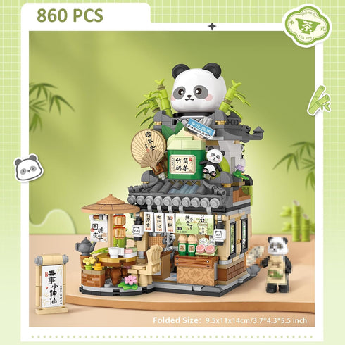 MEIEST Set,Simulation Mini City Shop Street View Building Blocks Model Animals Architecture Collection Particle