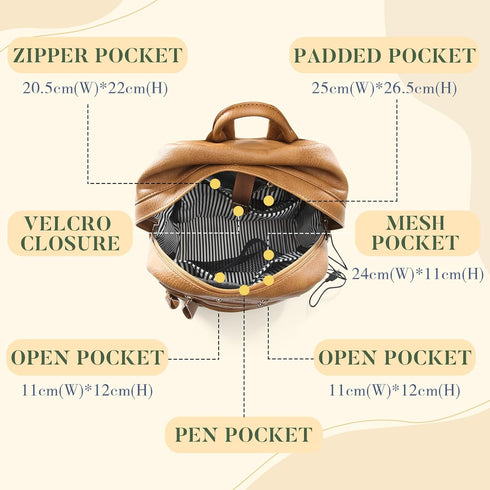 Backpack 7 2 miss fong Small Diaper Bag for Travel Leather Diaper Bag Baby Diaper Bag with Pockets with USB Charger