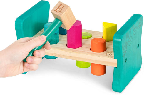 B. toys Wooden Shape Sorter, Pounding Bench for Shape Sorting, Classic Toys for Toddlers 2 Years +