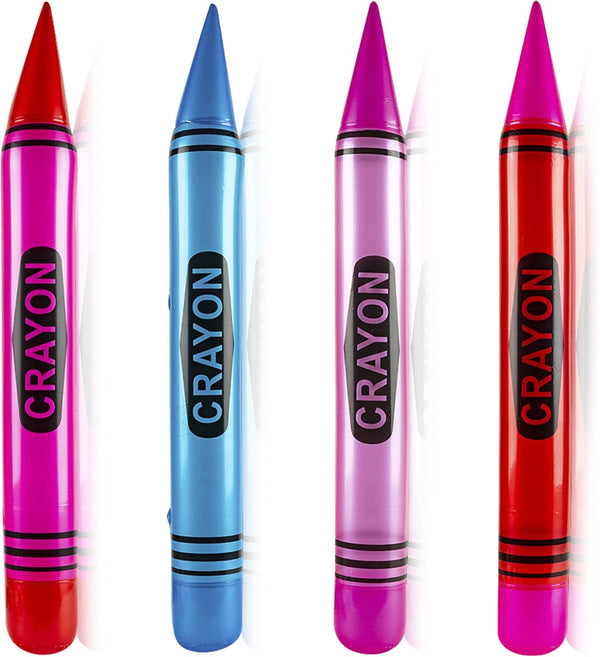 HOWBOUTDIS 44-inch Tall Inflatable Crayons 4 Pack- assorted colors Bright Colors -Super Fun