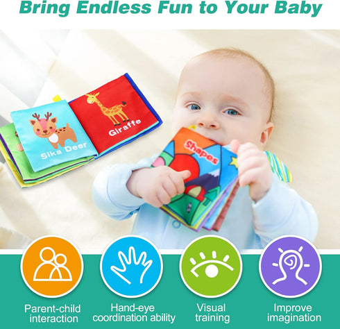 Baby Bath Books - Fabric Soft Baby Cloth Books, Early Education Toys, Waterproof for Toddler, Newborn, Infants, Perfect