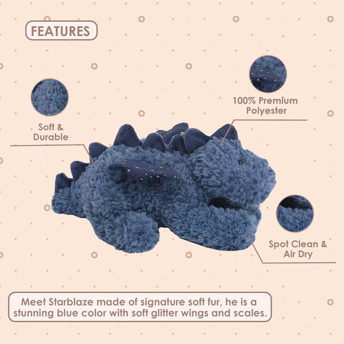 MON AMI Starblaze The Dragon Stuffed Animal – 12”, Adorable Plush Toy, Nursery Room Décor, Great Gift for Kids