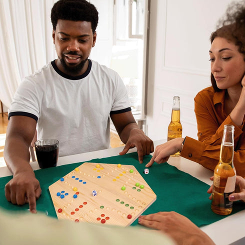 Game,Set:1 Board+30 Marbles+7 Dice+1 Bag+1 Bag,6 Game,2 1 4-6 WodGod Marble Board Storage Shoulder Colors,Fast Track