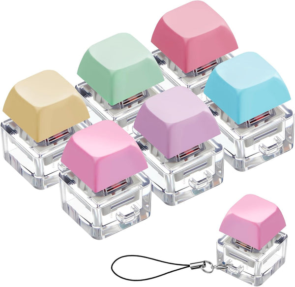 Taiyin 6 Pcs Keyboard Toy Clicker Keyboard Fidget Keychain Decompression Toys Button