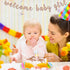 Welcome Baby Girl Banner - Rose Gold Glitter for Baby Shower, Gender Reveal Party Decorations