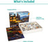 1000 Piece Puzzle for Adults - Moonlight Cabin Lake View Painting Jigsaw Puzzles, Cozy Silent Night Puzzle