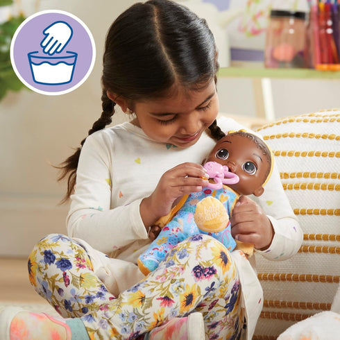 11-Inch 18 Baby Alive Soft n Cute Doll, Black Hair, First Baby Dolls, Washable Soft Toys for Toddlers, Easter Gifts