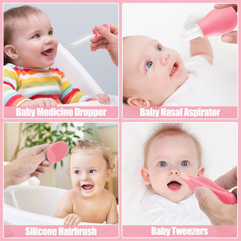 24PCS Set, Baby Healthcare and Grooming Kit for Newborn Kids, Upgraded Safety Baby Care Kit, Newborn Nursery Health
