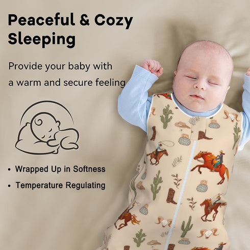 Baby Wearable Blanket Sleeping Bag, Sack, Unisex Baby Stuff, Western, 6-12M