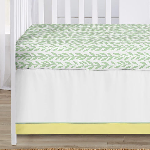 Set 4 Sweet Jojo Designs Yellow, Green and White Sunflower Boho Floral Baby Girl Nursery Crib Bedding - Pieces