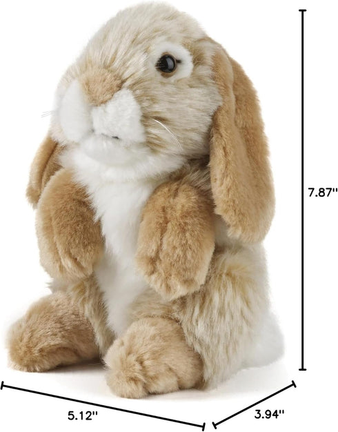 7 inches Living Nature Brown Sitting Lop Eared Rabbit Stuffed Animal | Fluffy Rabbit Animal | Soft Toy for Kids |