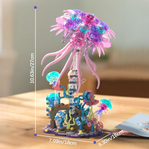 526 Set Enchanted Jellyfish Building Kit with Halloween & Christmas Festive Vibes, Pcs Underwater Creature Building