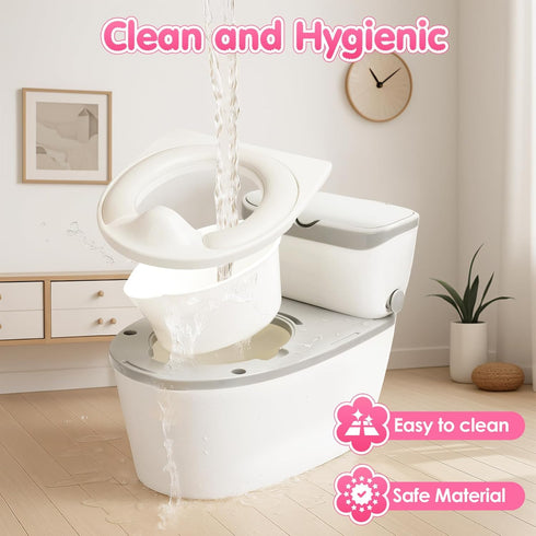 TOSGN 3-in-1 6 Toddler Potty Training Toilet, for Ages Months+, Realistic Potty Training Seat with Flushing Sound