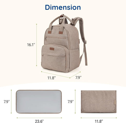 mommore Backpack, Backpack Diaper Bag Large Baby Bag for Boy Girl Toddler with Changing Pad, Travel Essentials Diaper