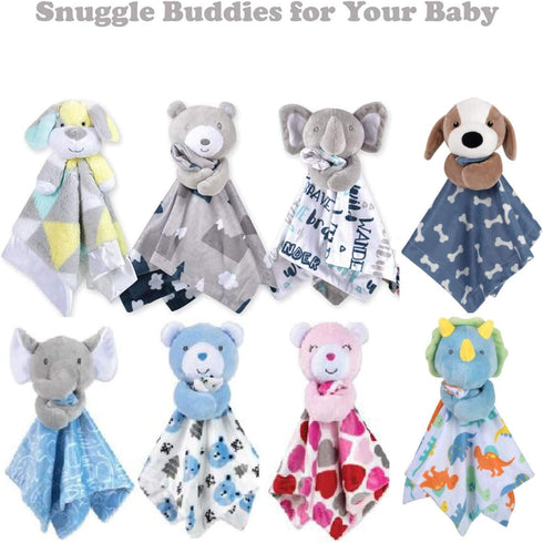Minky Animal Snuggler Lovey Blanket for Kids, Babies, Gender Neutral Security Blanket with Stuffed Animal (Beloved