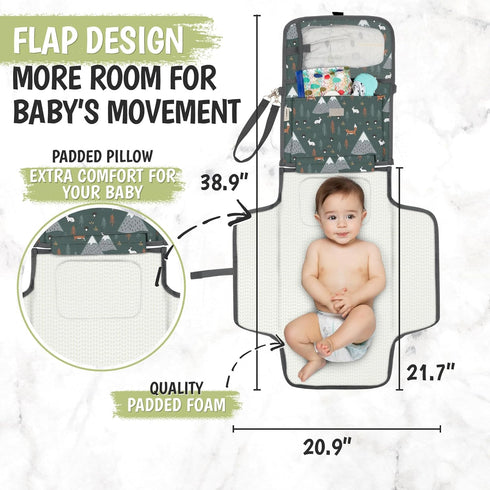 KeaBabies Portable Diaper Changing Pad and Waterproof Baby Changing Pad - Waterproof Travel Changing Mat for Baby