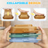 LNCOJOLM 3PCS 3L Summer Collapsible Bucket Sandbox Kit Castle Mold Building Snow Toys for Kids, Foldable Beach Bucket