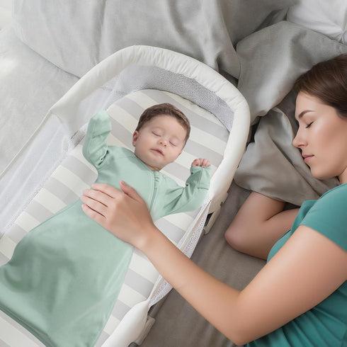 2 Pack 3-6 Organic Cotton Transitional Baby Swaddle Sleep Sacks Arms Up Length Sleeves Mitten Cuffs Months, Wearable