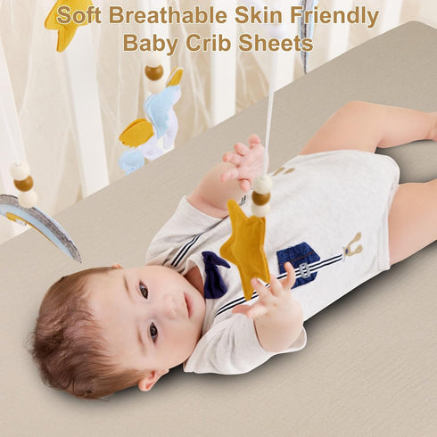 2 Pack Mattress(28"x 52")-Soft Muslin Fitted Crib Sheets for Baby Girls & Boys-Neutral Breathable Crib Mattress