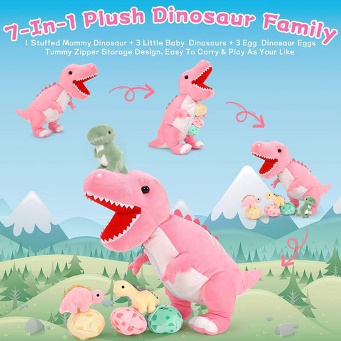 Babies,23.6'' Mommy 3 3 3-5, MorisMos Dinosaur Stuffed Animal with Big Stuffed Dino T-rex with Baby Dino Stuffed Toys