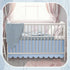 Hahafelt 28"x 52" 14" 4-Sided Blue Scalloped Crib Skirt with Drop Pleated Dust Ruffle with Split Corners for Baby Boys