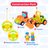 2 Pack 3-5 PREXTEX Remote Control Cars for Year Old Boys - Truck and Tractor Toddler Toys with Easy Controllers - Sound